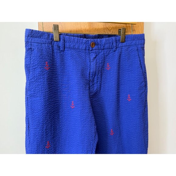Brooks Brothers Red Fleece Anchor Seersucker Pants W31 L32.5 Sailor Core Nautica - Picture 11 of 16